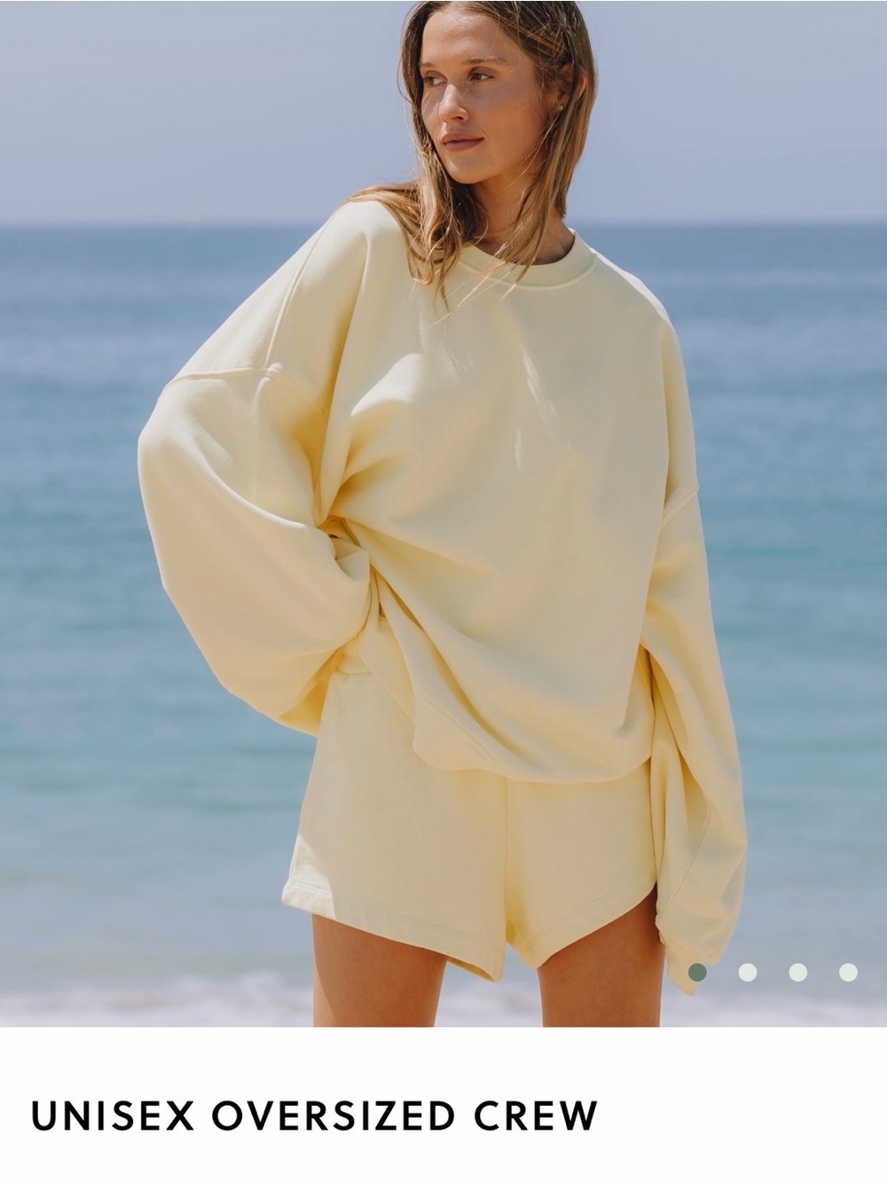 Daily Drills Cream Yellow Unisex Oversized Crew Sweatshirt